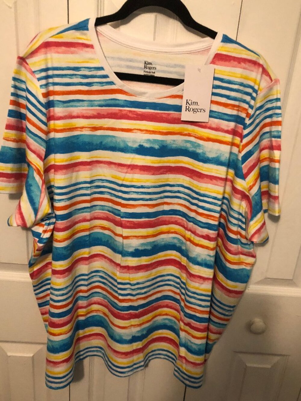 Kim Rogers perfectly soft Colorful Striped Tee 3X